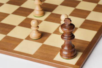 Chess pawns win over king