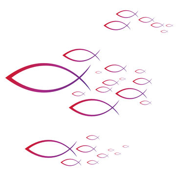 purple ICHTHYS fish symbol background