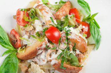 Fototapeta na wymiar chicken salad Neapolitan