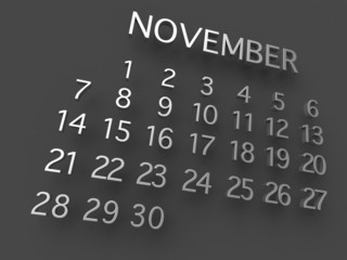 Obraz premium 3d Kalender November