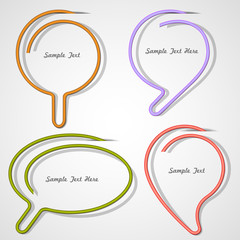 Bubbles speech made of paper clip