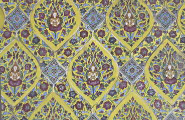 Thai art wall pattern in temple