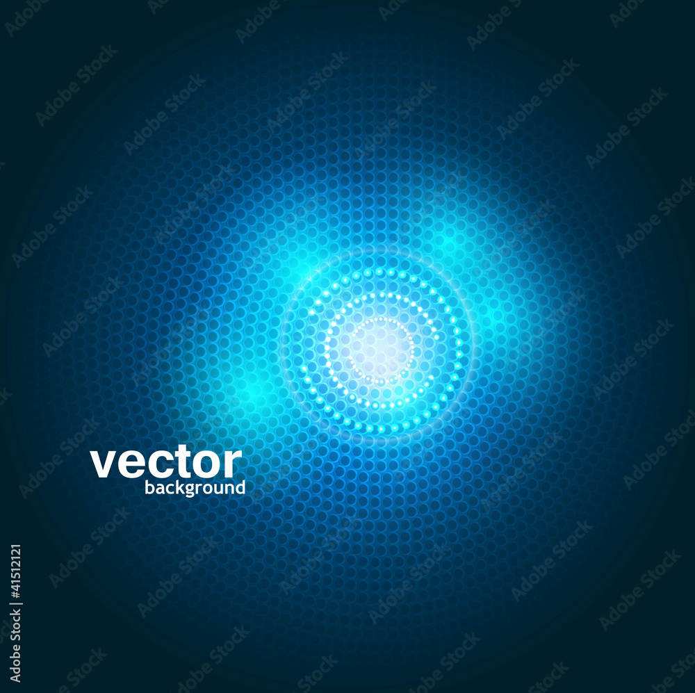 Sticker abstract colorful dots shiny blue vector background
