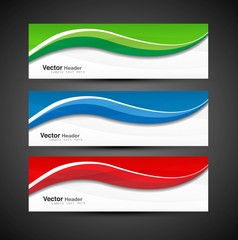 abstract colorful collection banners modern wave