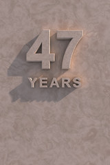 47 years 3d text