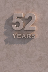 52 years 3d text