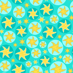 Blue Fish Seamless Pattern