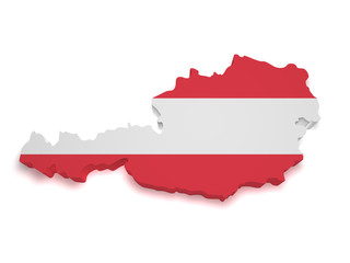 Austria Map 3d Shape