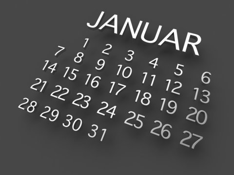 3d Kalender Januar