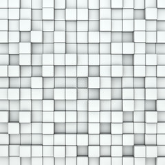 Wall of white cubes background.