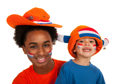 Young Dutch soccer supporters