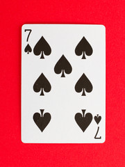 Old playing card (seven)