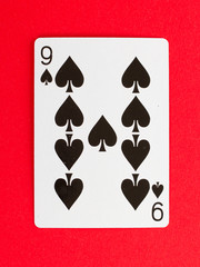 Old playing card (nine)