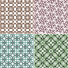 Set of stylish seamless geometrical backgrounds pattern