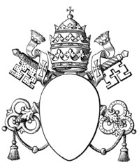 Papal coat of arms, and Tiara © Sergey Kohl