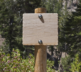 New Wood Trail Sign Blanked Out