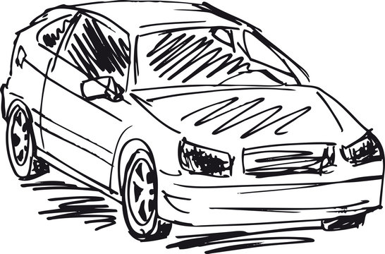 sketch of 3 cars. Vector illustration