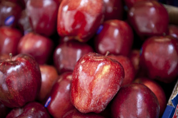 Bright Red Organic Apples