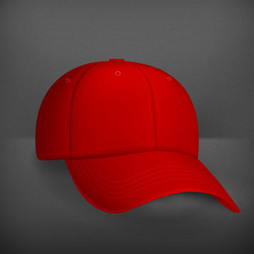 Red baseball cap, vector
