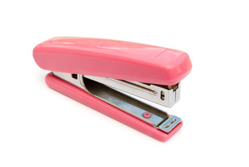 pink stapler with clipping path