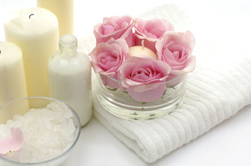 still life for wellness and spa with rose
