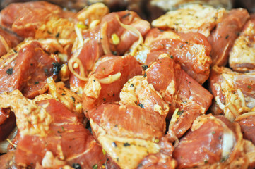marinated pork meat shashlik