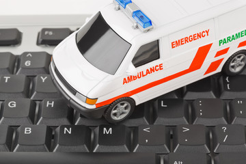 Computer keyboard and medical car