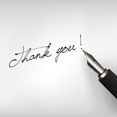 F&uuml;llfederhalter mit Schrift Thank you