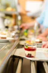 Foto op Plexiglas Forest fruit dessert on serving tray cafeteria © CandyBox Images