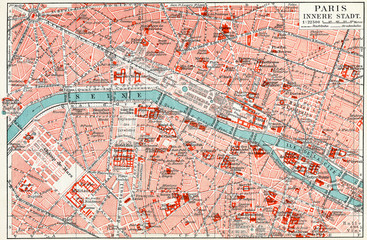 Map of central Paris.