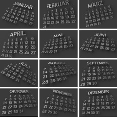 3d Kalender universal grau