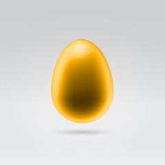 Pure golden egg hanging in space