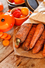 fresh carrots on the table