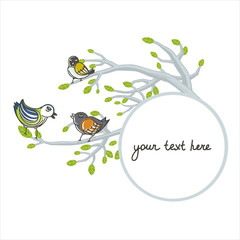 Funny birds on branches