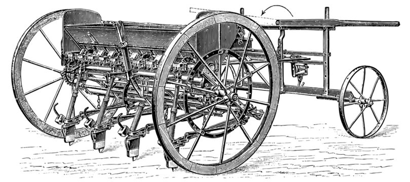 Seed drill, class I. Apparatus for the cluster seed.
