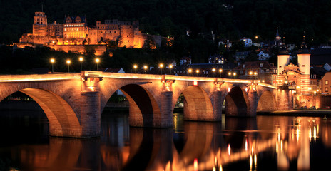 Heidelberg bei Nacht - obrazy, fototapety, plakaty