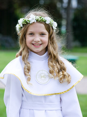 First Communion - smiling girl