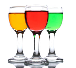 alcoholic cocktails isolated on white