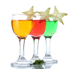 alcoholic cocktails isolated on white