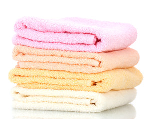 colorful towels isolated on white