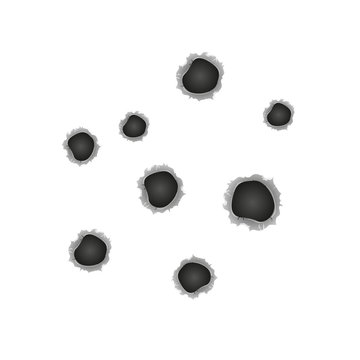 Vector illustration of bullet holes