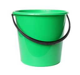 Green plastic bucket.