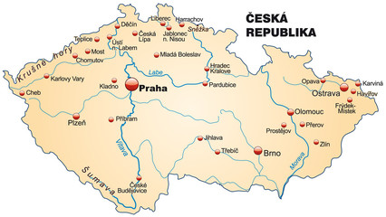 Übersicht von Tschechien als Inselkarte
