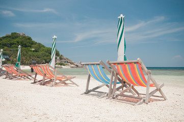 chairs and umbrella on the beach
