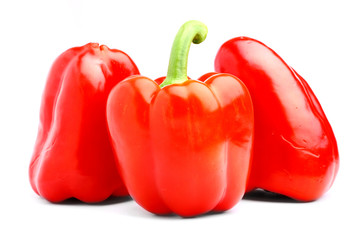 Delicious tasty red paprika isolated on white background