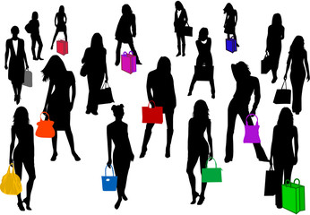 fashionable women going shopping