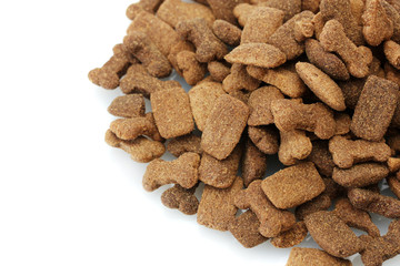 dry dog food isolated on white