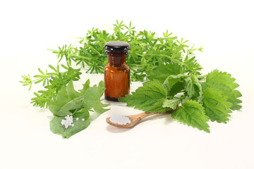 Homöopathie mit Apothekerflasche