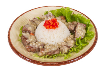 Rice and pork japanese style