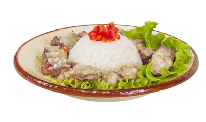 Rice and pork japanese style